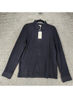 Construct Shirt Mens Medium Navy Blue Long Sleeve Polo *NWT*
